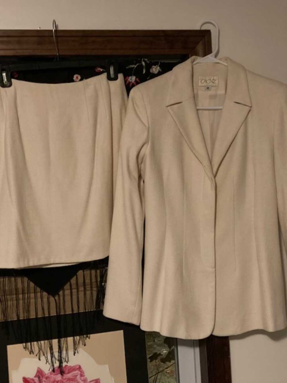 CACHE Ivory business or formal womens suit.